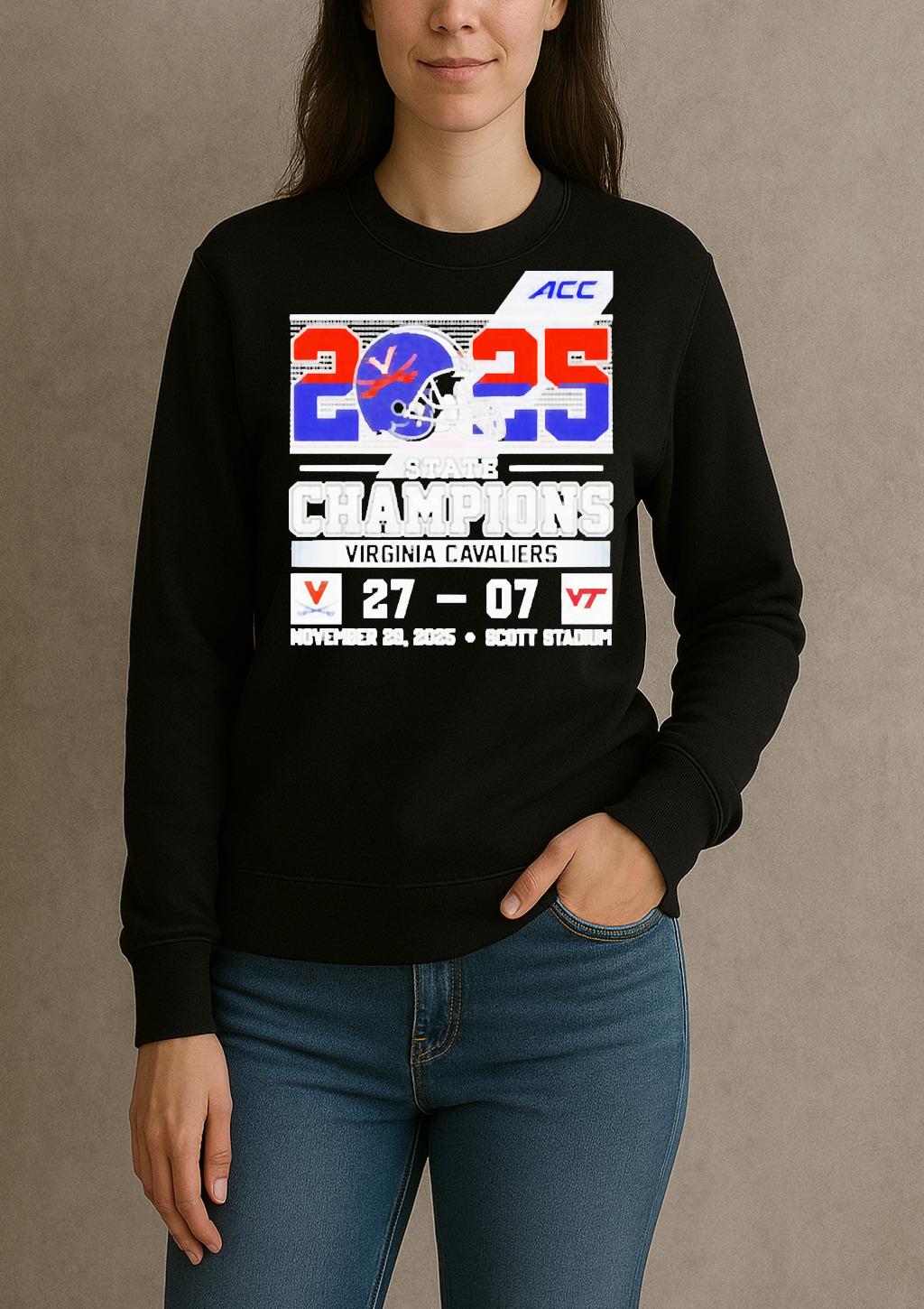 Virginia Cavaliers 2025 State Champions 27 07 Virginia Tech Score sweater