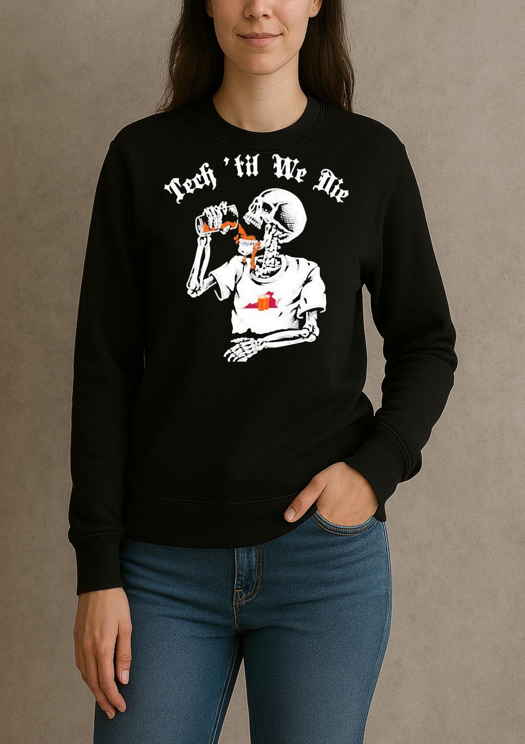 Virginia Tech Hokies Tech Til We Die Skeleton sweater