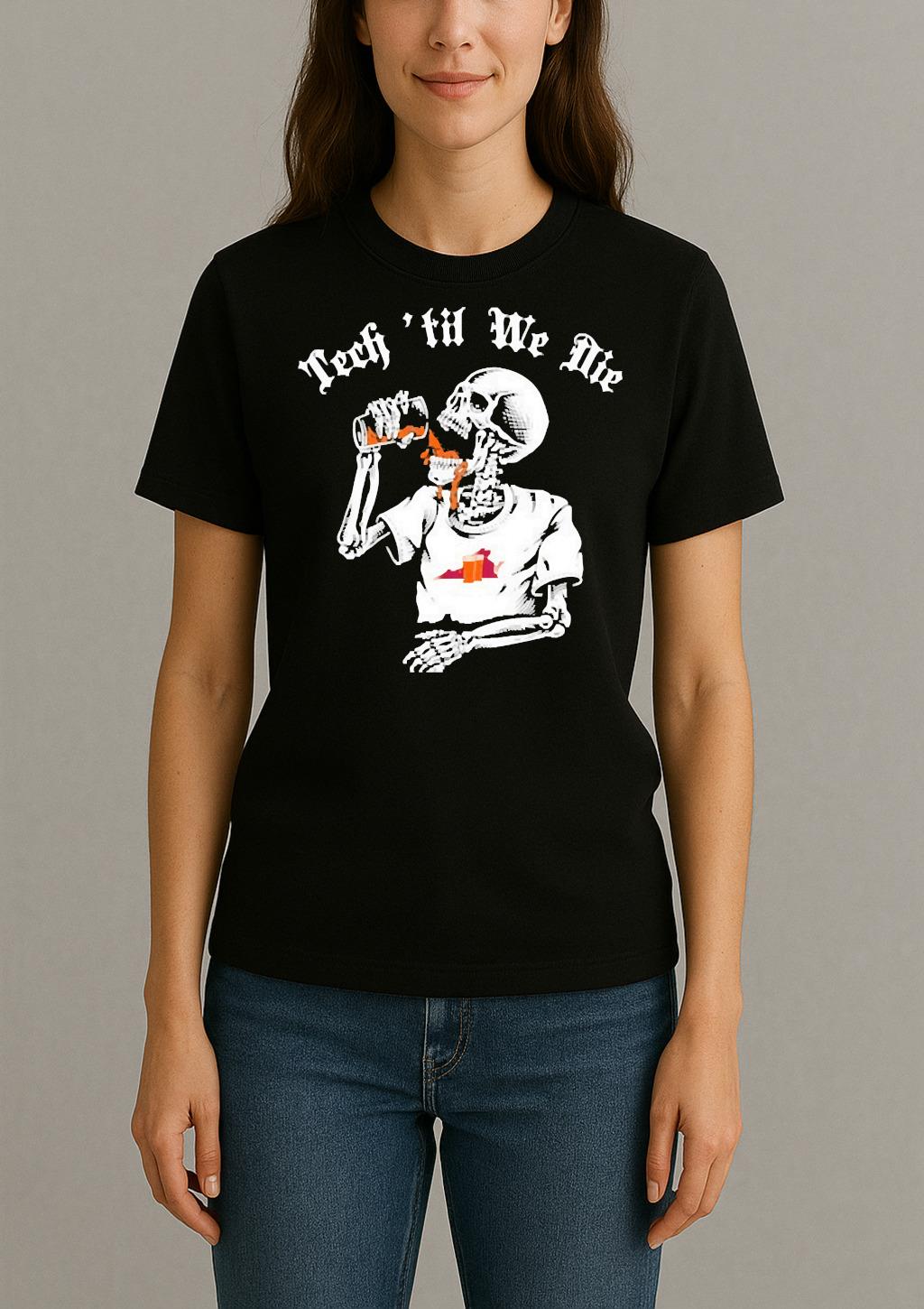 Virginia Tech Hokies Tech Til We Die Skeleton Womentee