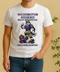 Washington Huskies Beat Broncos Ncaa 2025 La Bowl Champions Mascoshirt