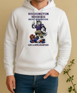 Washington Huskies Beat Broncos Ncaa 2025 La Bowl Champions MascosUnisex Hoodie
