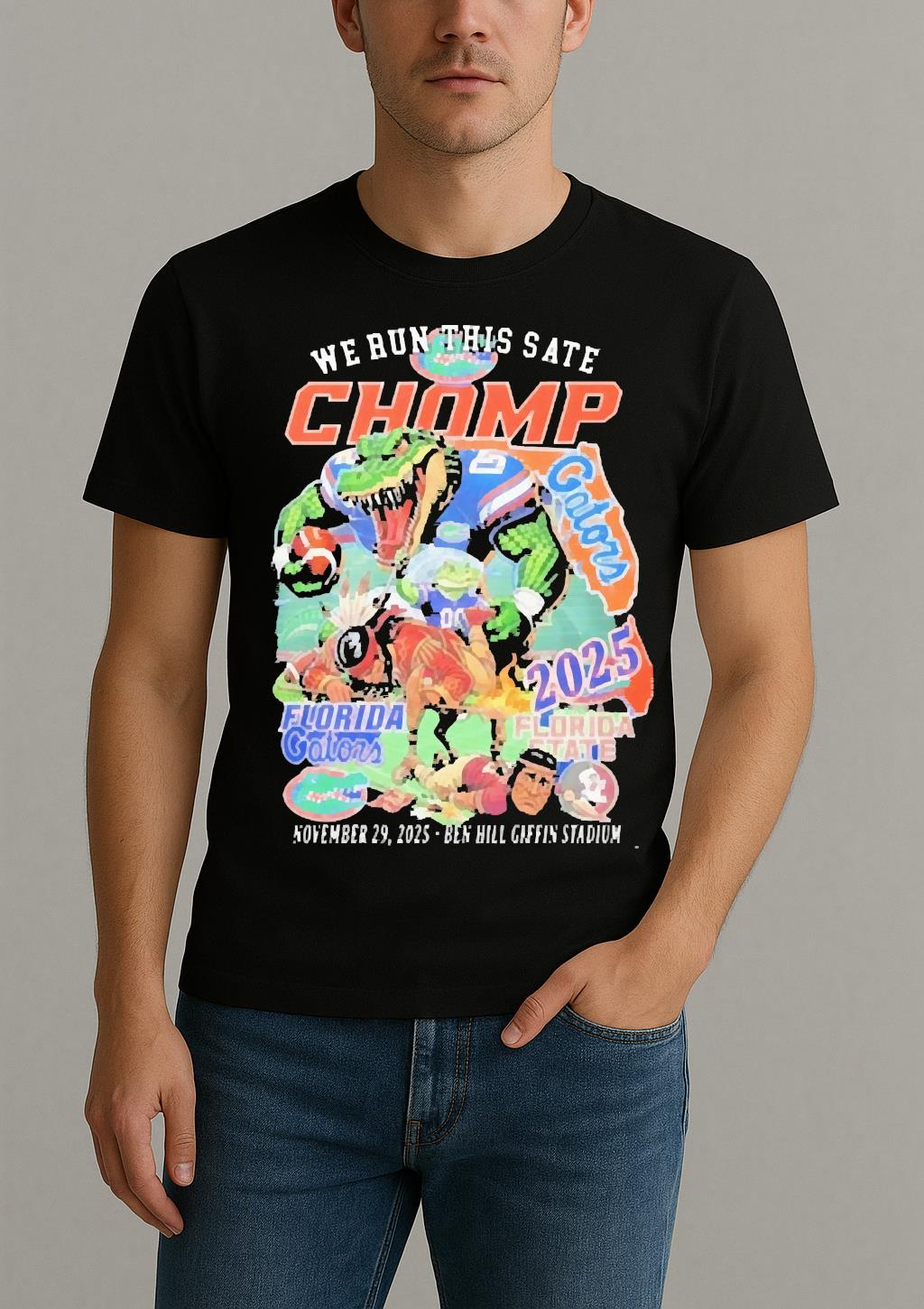 We Run This State Florida Sunshine Showdown 2025 Florida Gators Beat 40 21 Florida State Mascots Shirt