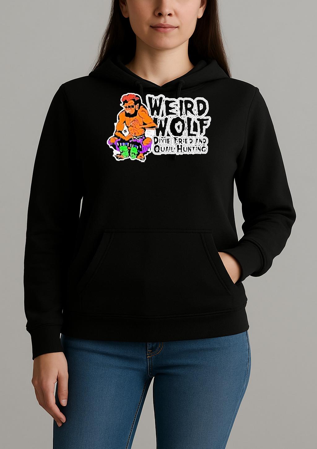 Weird Wolf Dixie Fried And Quail Hunting Goat Cartoon Unisexhoodie