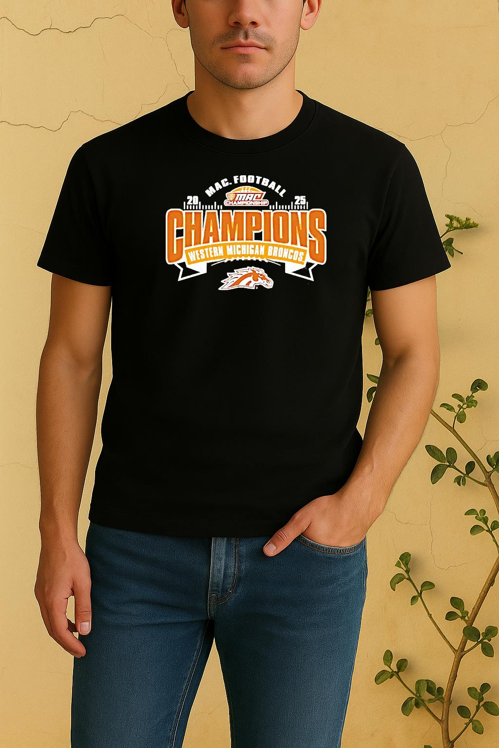 Western Michigan Broncos 2025 Mac Conference Champions Locker Room Shirt