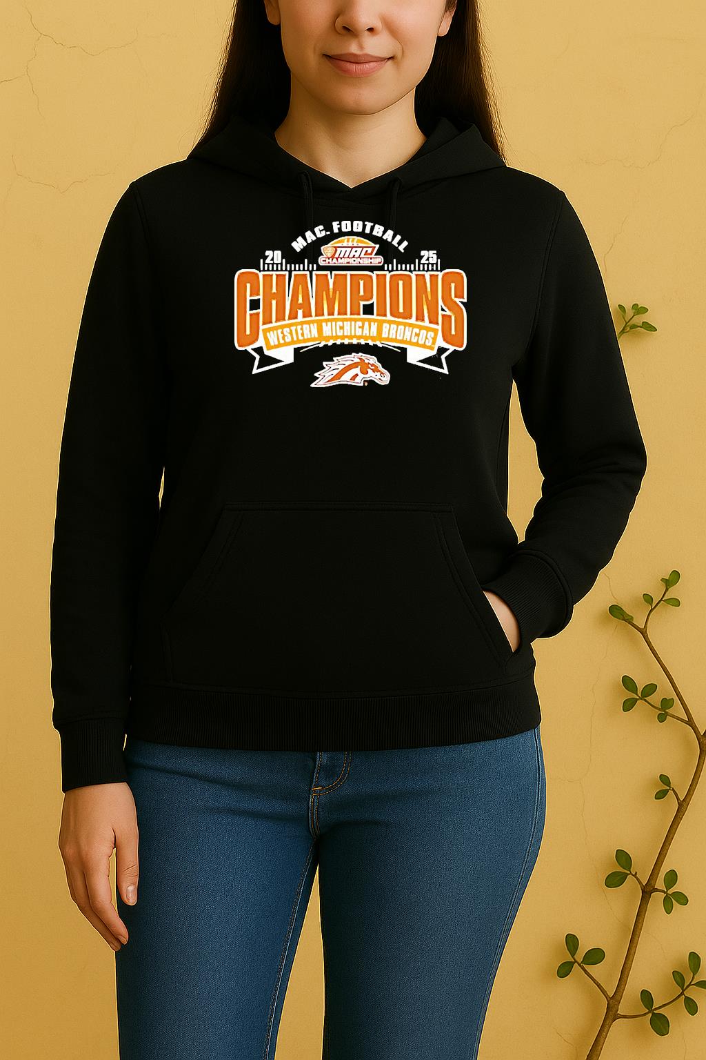Western Michigan Broncos 2025 Mac Conference Champions Locker Room Unisex Hoodie