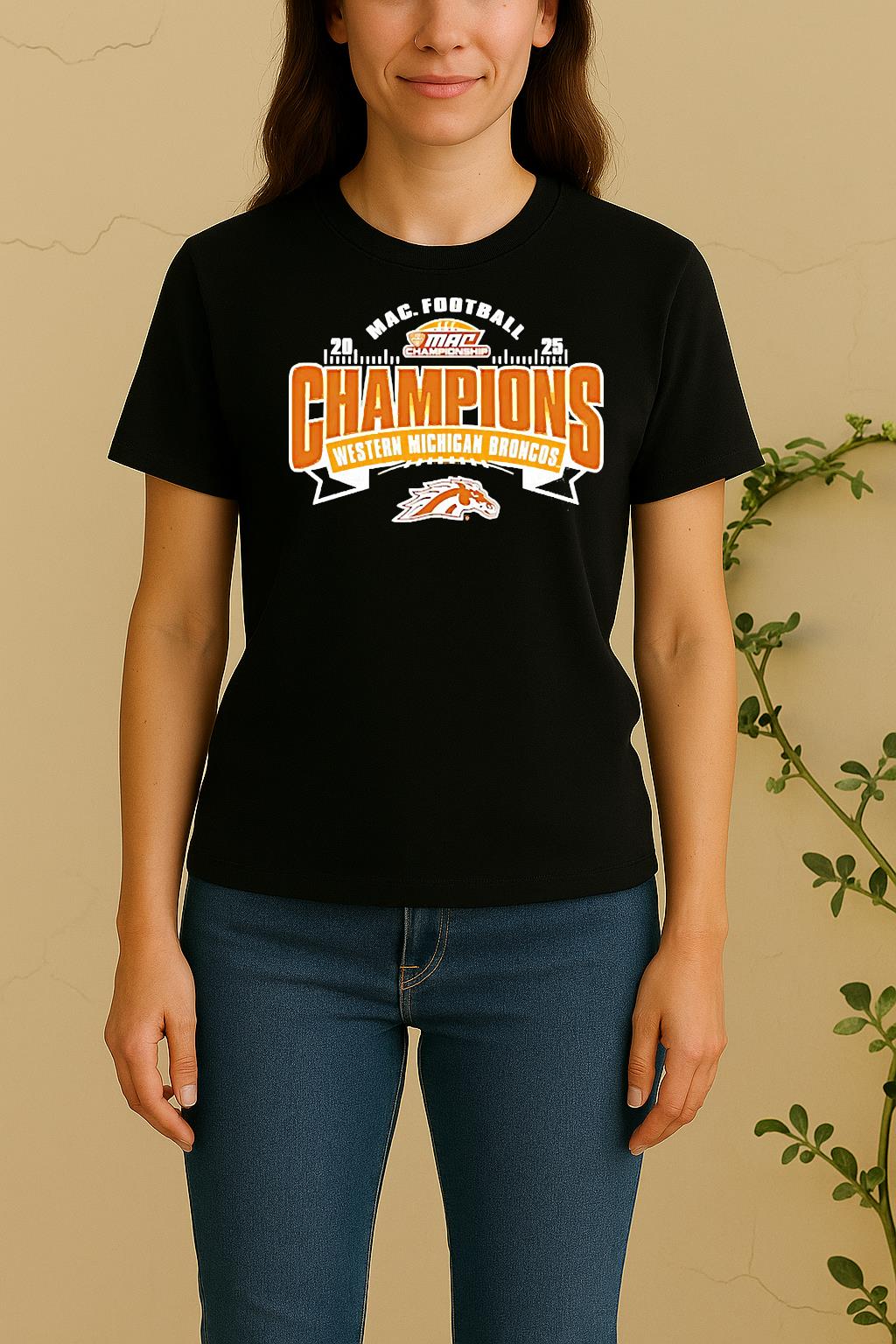 Western Michigan Broncos 2025 Mac Conference Champions Locker Room Women Shirt