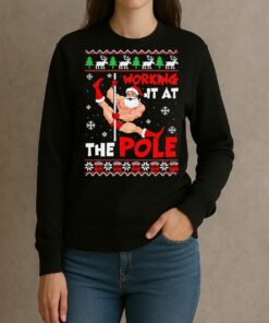 Working It At The Pole Santa Dancing Ugly Christmas sweater