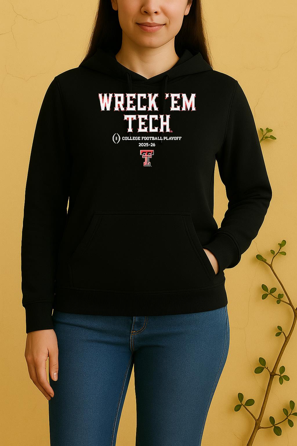 Wreck Em Tech 2025 Cfp Team Slogan Unisex Hoodie