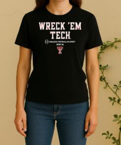 Wreck Em Tech 2025 Cfp Team Slogan Women Shirt