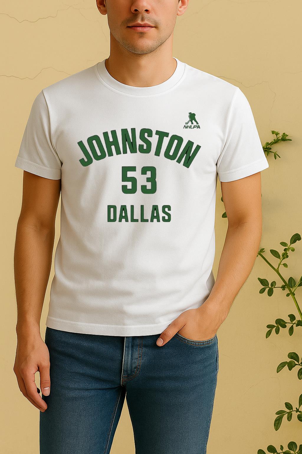 Wyatt Johnston 53 Dallas Stars Nhl Player Number And Name Shirt by Bino Shirt – Custom Graphic T-Shirt
