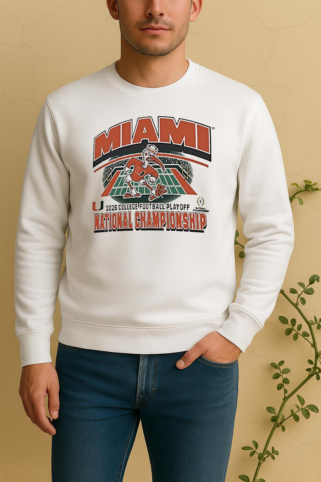 2026 College Football Playoff National Championship Miami Hurricanes Mascot Sweater