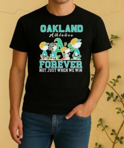 Cute Snoopy And Charlie Brown Oakland Athletics Baseball Forever Not Just When We Win Shirt