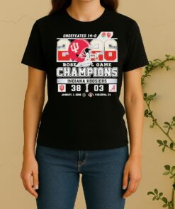 Awesome Indiana Hoosiers 2026 Rose Bowl Game Champions Score Women Shirt