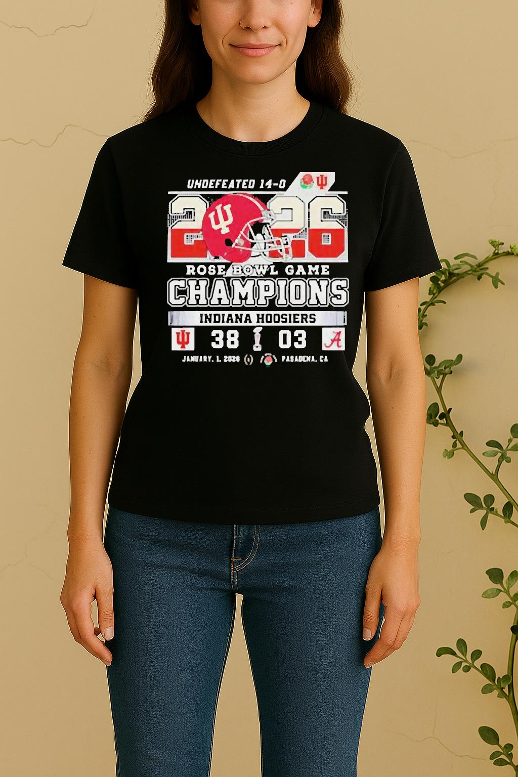 Awesome Indiana Hoosiers Beat Alabama Crimson Tide At Rose Bowl Game Champions 2026 Women Shirt