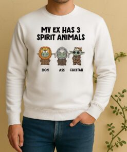 Baby Yoda My Ex Has 3 Spirit Animals Lion Ass Cheetah Sweater
