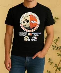 Colorado Buffaloes On Saturdays And Denver Broncos On Sundays Helmet Logo Mashup Shirt