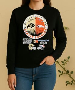 Colorado Buffaloes On Saturdays And Denver Broncos On Sundays Helmet Logo Mashup Sweater