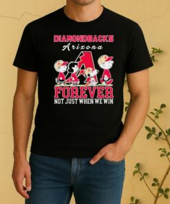 Cute Snoopy And Charlie Brown Arizona Diamondbacks Baseball Forever Not Just When We Win Shirt
