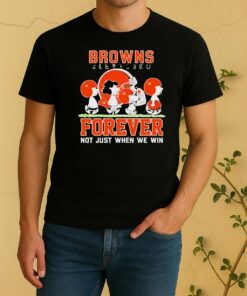 Cute Snoopy And Charlie Brown Cleveland Browns Forever Not Just When We Win Shirt
