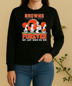 Cute Snoopy And Charlie Brown Cleveland Browns Forever Not Just When We Win Sweater