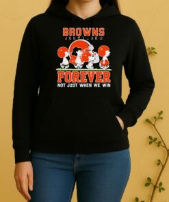 Cute Snoopy And Charlie Brown Cleveland Browns Forever Not Just When We Win Unisex Hoodie