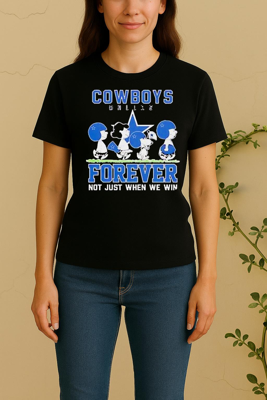Cute Snoopy And Charlie Brown Dallas Cowboys Forever Not Just When We Win Women Shirt