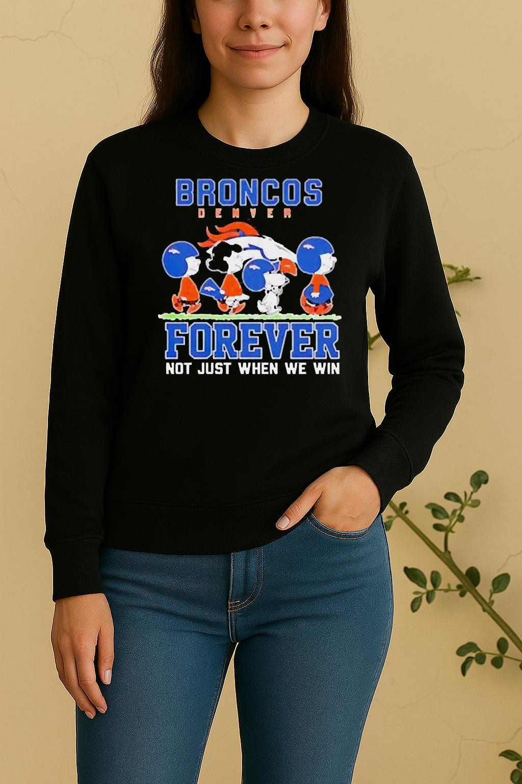 Cute Snoopy And Charlie Brown Denver Broncos Forever Not Just When We Win Sweater