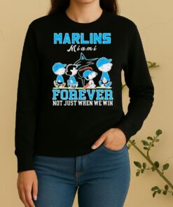 Cute Snoopy And Charlie Brown Miami Marlins Baseball Forever Not Just When We Win Sweater