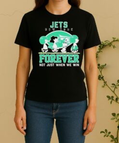 Cute Snoopy And Charlie Brown New York Jets Forever Not Just When We Win Women Shirt