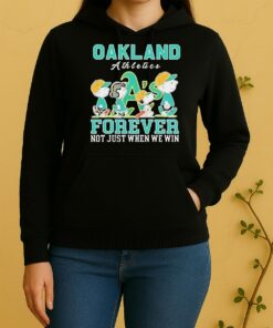 Cute Snoopy And Charlie Brown Oakland Athletics Baseball Forever Not Just When We Win Unisex Hoodie