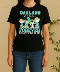 Cute Snoopy And Charlie Brown Oakland Athletics Baseball Forever Not Just When We Win Women Shirt