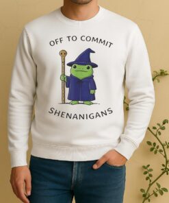 Frog Wizard Off To Commit Shenanigans Quote Sweater