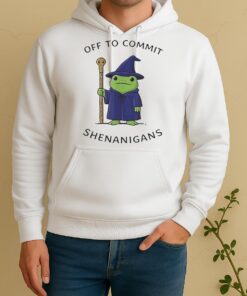 Frog Wizard Off To Commit Shenanigans Quote Unisex Hoodie