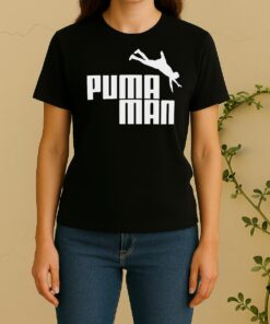 Funny Puma Man Logo Parody Women Shirt