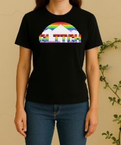 Glitch Denver Nuggets Basketball Pride Mountain Women Shirt