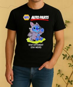 Happy Stitch Cosplay Toothless X Napa Auto Parts Stay Different Stay Weird Shirt