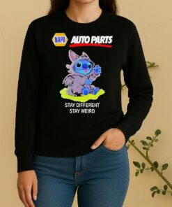 Happy Stitch Cosplay Toothless X Napa Auto Parts Stay Different Stay Weird Sweater