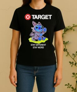 Happy Stitch Cosplay Toothless X Target Stay Different Stay Weird Women Shirt