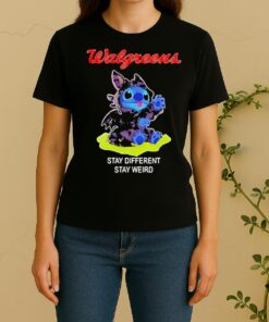 Happy Stitch Cosplay Toothless X Walgreens Stay Different Stay Weird Women Shirt