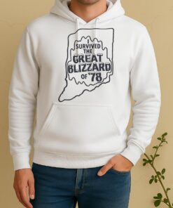 I Survived The Great Blizzard Of 78 Indiana Outline Unisex Hoodie