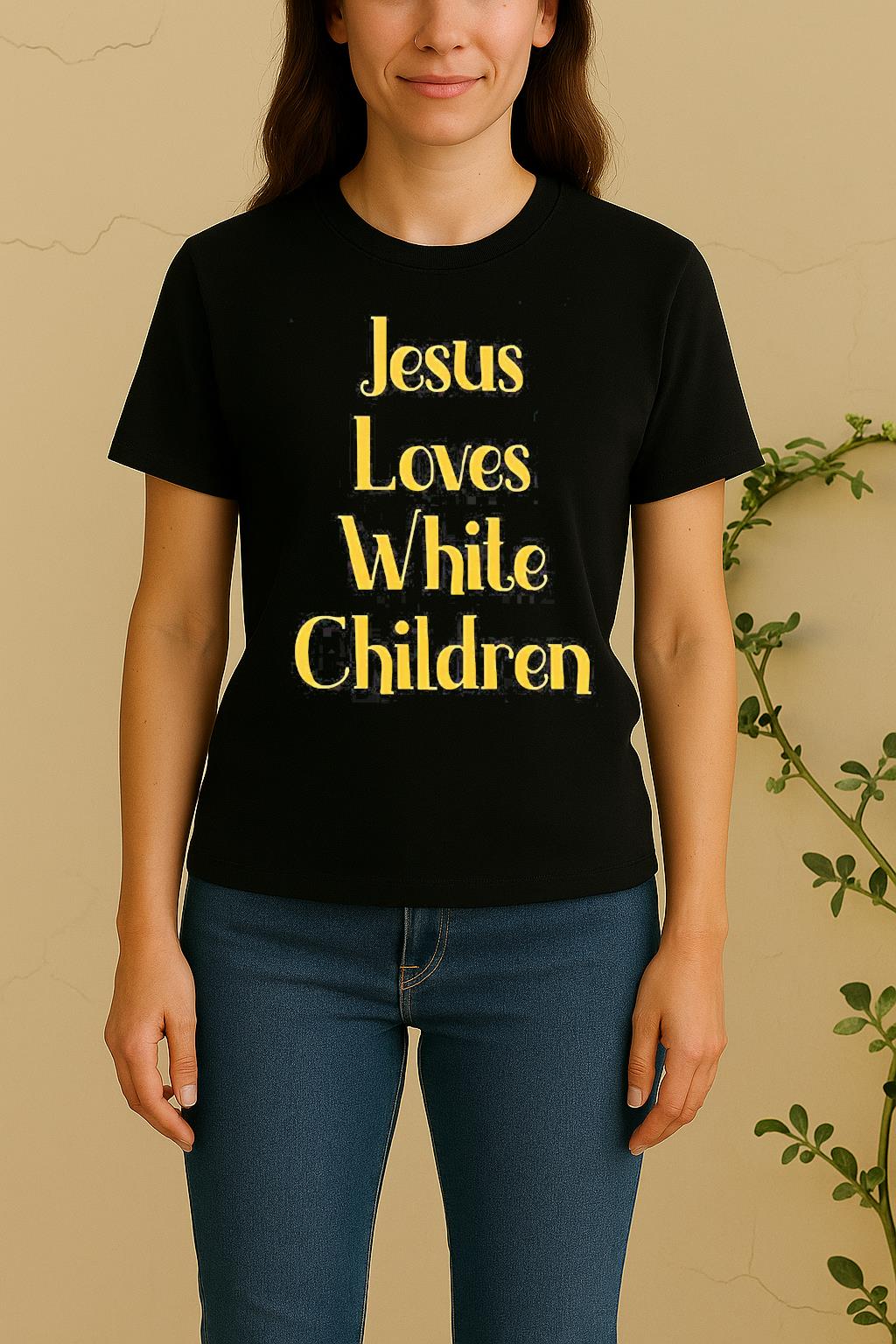Jesus Loves White Children Women Shirt
