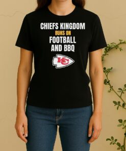 Kansas City Chiefs Kingdom Runs On Football And Bbq Women Shirt
