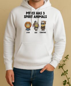 Minion My Ex Has 3 Spirit Animals Lion Ass Cheetah Unisex Hoodie