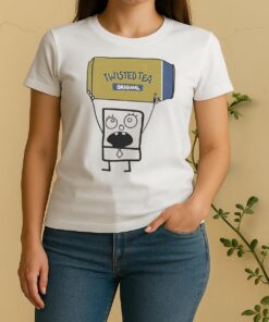 Nice Doodlebob Holding Twisted Tea Can Women Shirt