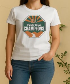 Nice Miami Hurricanes Football Fiesta Bowl Champions Cfp 2026 Logo Women Shirt