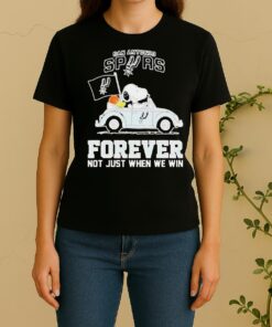Nice Snoopy Driving Car San Antonio Spurs Forever Not Just When We Win Women Shirt