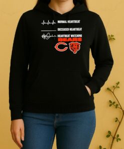 Normal Heartbeat Deceased Heartbeat Heartbeat Watching Bears Nfl 2026 Unisex Hoodie