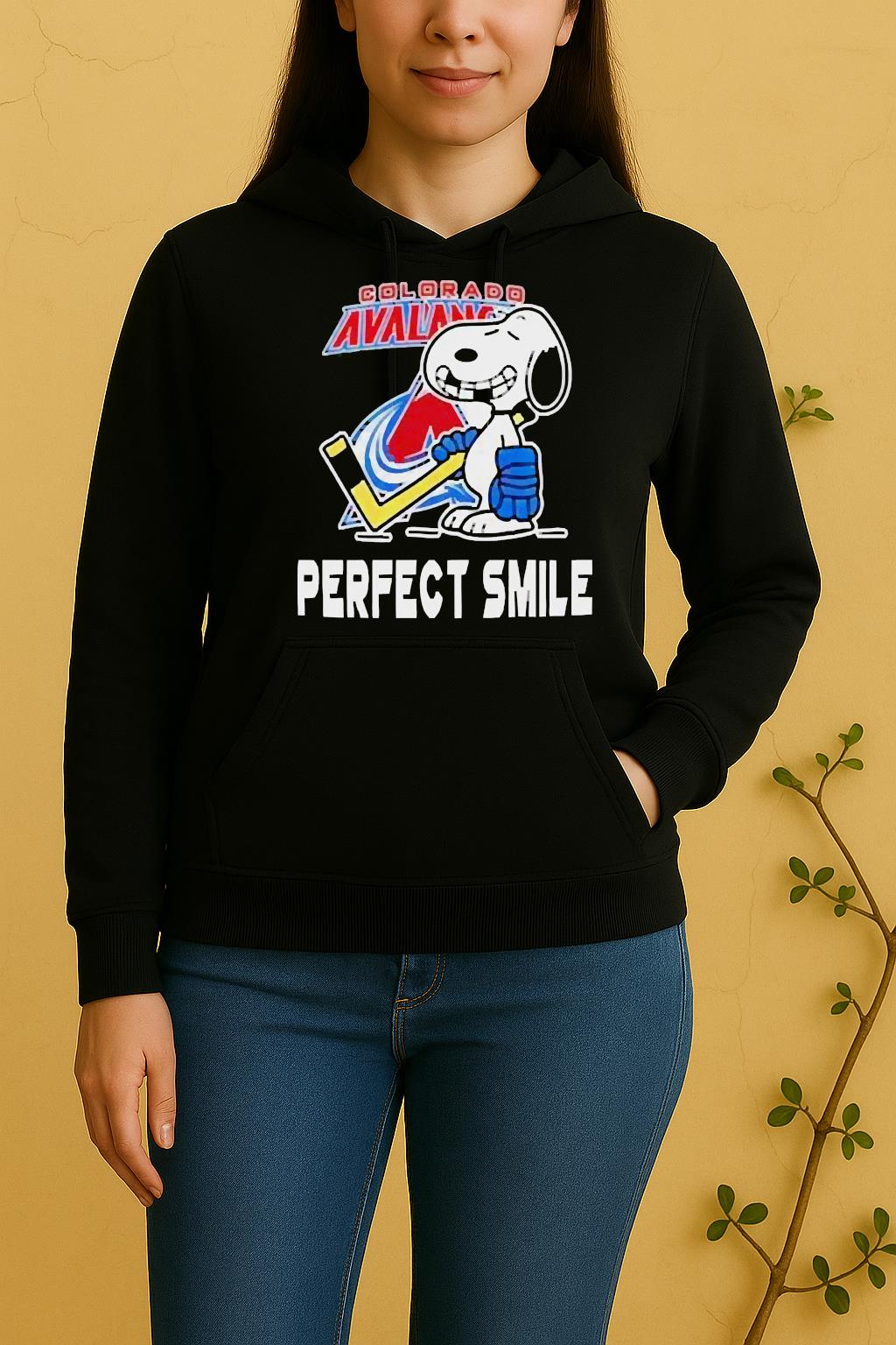 Official Colorado Avalanche Hockey Snoopy Perfect Smile Unisex Hoodie