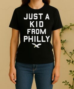 Official Philadelphia Eagles Just A Kid From Philly Women Shirt