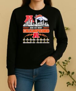 Officials 2025 Afc West Champions Denver Broncos All Names City Skyline Graphic Sweater